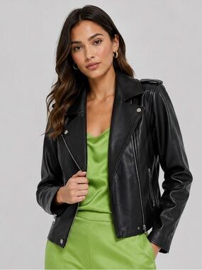 Faux-Leather Jacket Black
